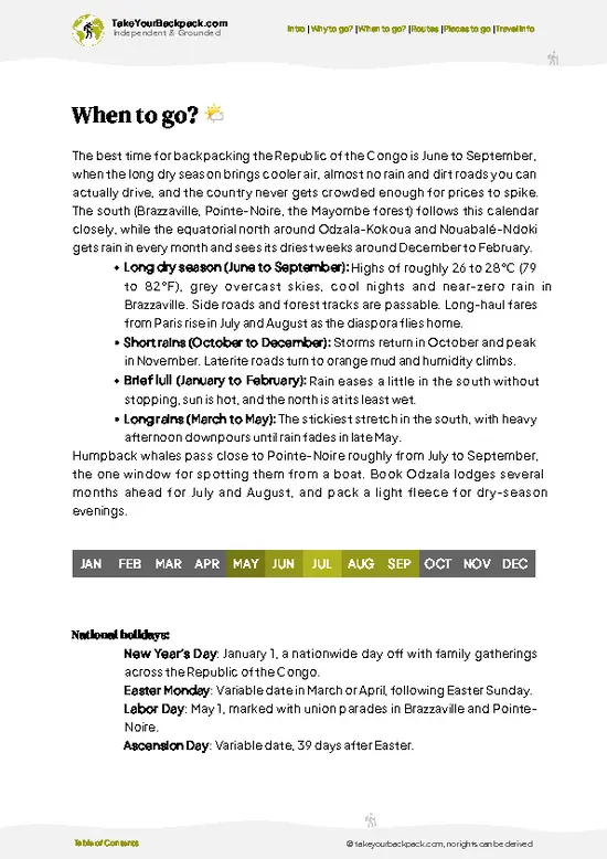 example page 3 from our offline Travel Guide for Republic of the Congo